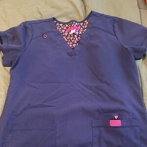 Betsey Johnson Navy Top with Pink Details Medium
